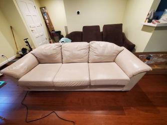(Cross-posted) Cream Leather 3-Seater Sofa