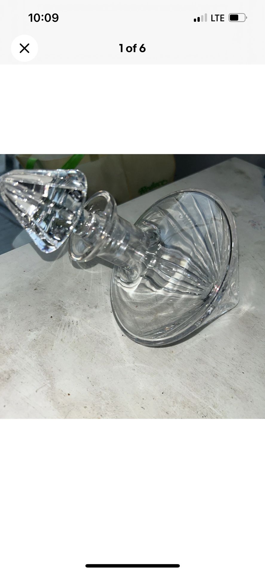 Waterford Crystal Decanter Laying On Side 