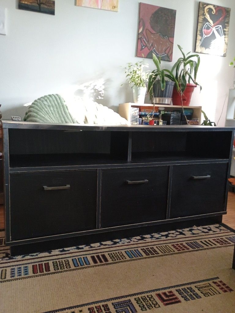 Mainstays Black Wooden Entertainment System