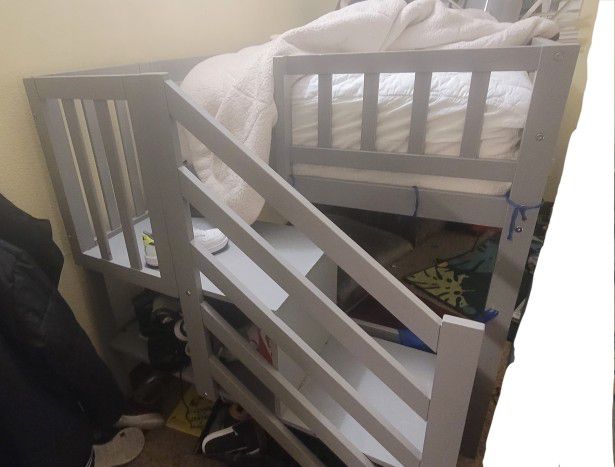  Staircase Loft Bed with Stairs Storages, Twin Size 

