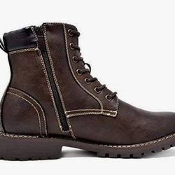 NEW Size 13 Men Motorcycle Boots Zip Oxford Dress Ankle Boot Faux Fur