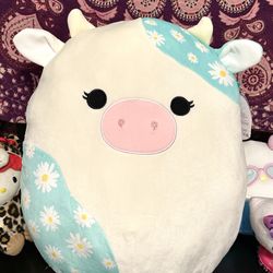NEW Squishmallow 16" Belana The Flower Print Cow Spring 2023