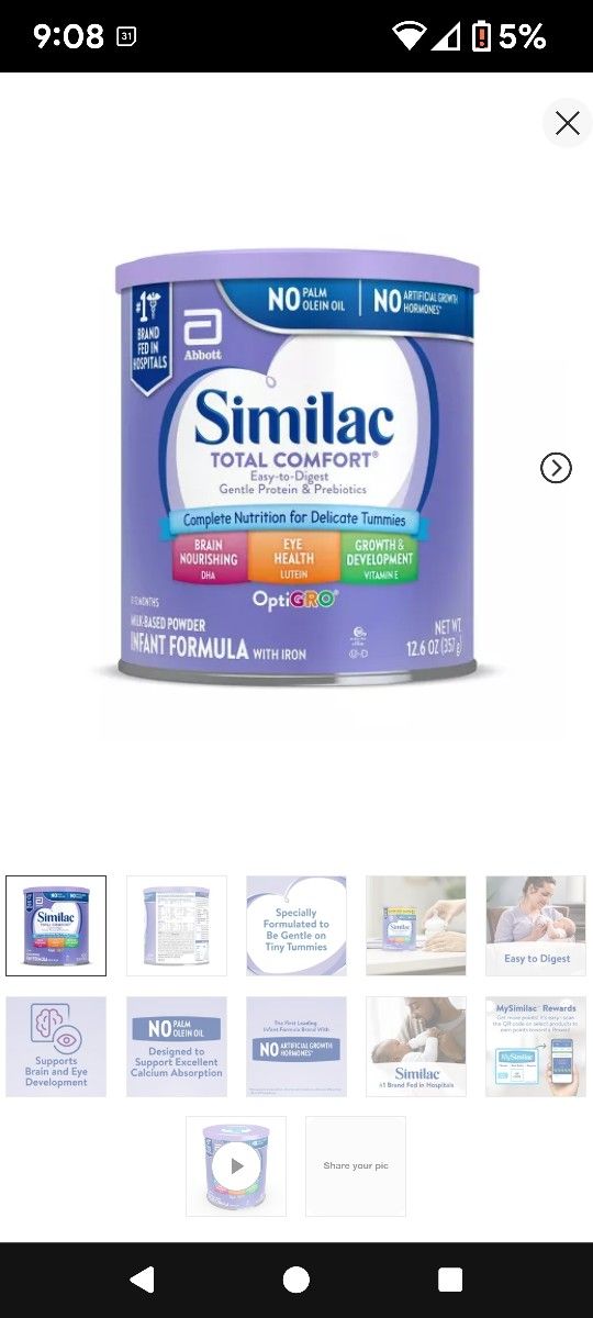 Similac Total Comfort Infant Formula $15 Expires 6/2026