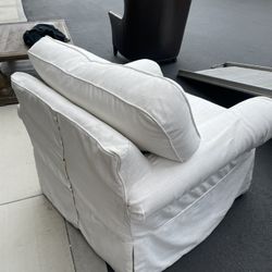 Bennet Roll Chair By Ethan Allen/ White Linen