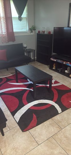 Black Coffee Table & Side Tables (x2)