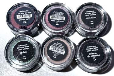 6 Mini Size bareMinerals .01 oz / .28 g Eye, Radiance, Blush, Mineral Veil