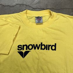 Vintage 90’s Snow Bird Snowboarding Skiing Single Stitch T-Shirt L