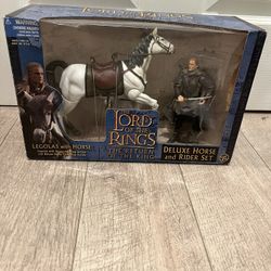 Lord Of The Rings Collectibles Legolas W/ Horse Deluxe Set Action Figure 