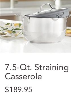 CULINARIO SERIES® HEALTHY COOKWARE 7.5-Qt. Straining Casserole