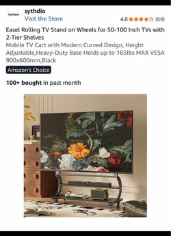 Rolling TV Stand with Wheels