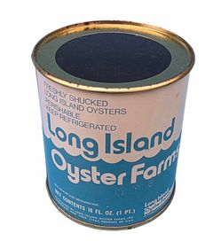 Vintage Long Island Oyster Farms Can 1 Pint Clean Rare
