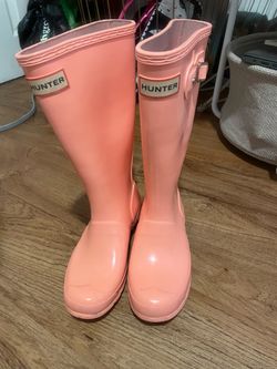 Hunter rain boots pink
