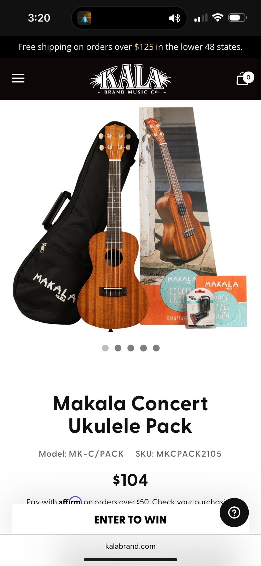 Makala Kala Concert Ukulele, Mahogany WITH TUNER