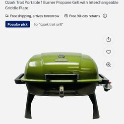 Ozark Trail Portable 1 Burner Propane Grill with Interchangeable Griddle Plate