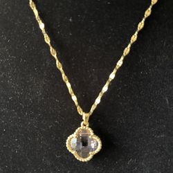 Jewelry Leaf  crystal Necklace  Stainless Steel New