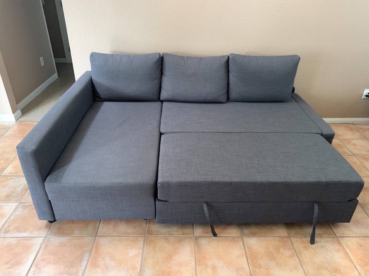 Gray Sleeper Sectional Sofa with Reversible L-Shape Storage Chaise