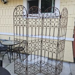 Beautiful Heavy Wrought Iron Folding Screen