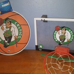 Boston Celtics Pennant & Over The Door Rim