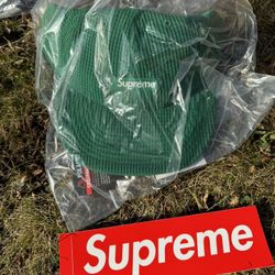 Supreme Polartec Waffle Small Box Logo 6-Panel Hat Green FW24 ~ NEW SEALED