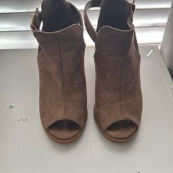 Open Toe Ankle Boot Heel 