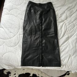 Genuine Leather Cerucci Maxi Skirt