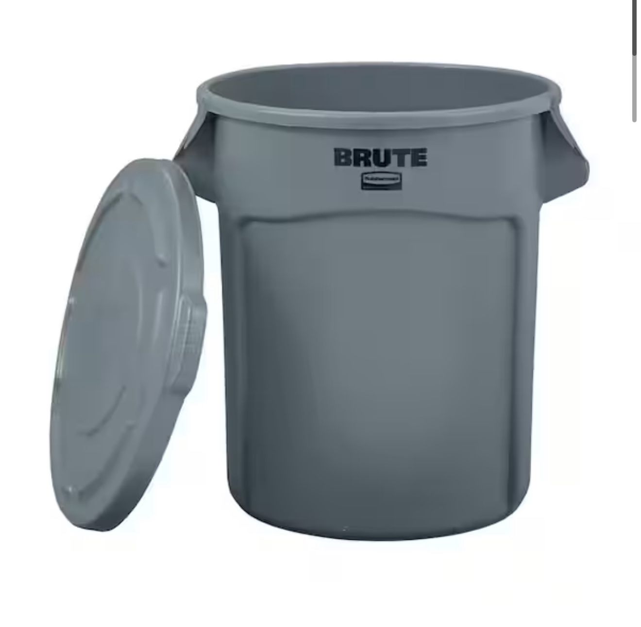BRUTE 44 Gal. Grey Vented Plastic Outdoor Trash Can For Restaurants/Offices/Warehouses/ with dolly
