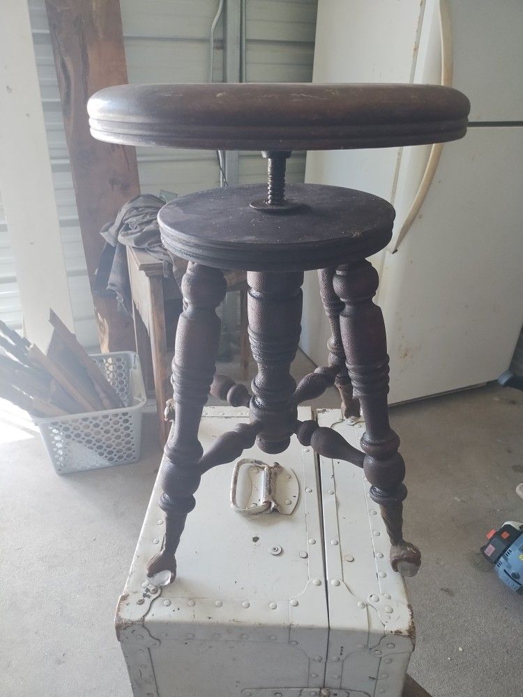 American & Co. Antique Piano Chair