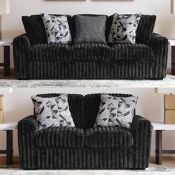 Ashley midnight madness sofa and love seat
