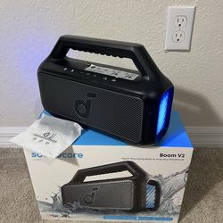 Used Anker Soundcore Boom V2 A3138 Outdoor Bluetooth Speaker with Subwoofer 80W Black