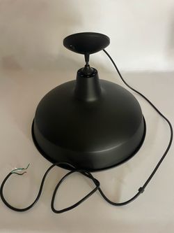 Warehouse Matte Black Pendant Light (16" Wide) - like new