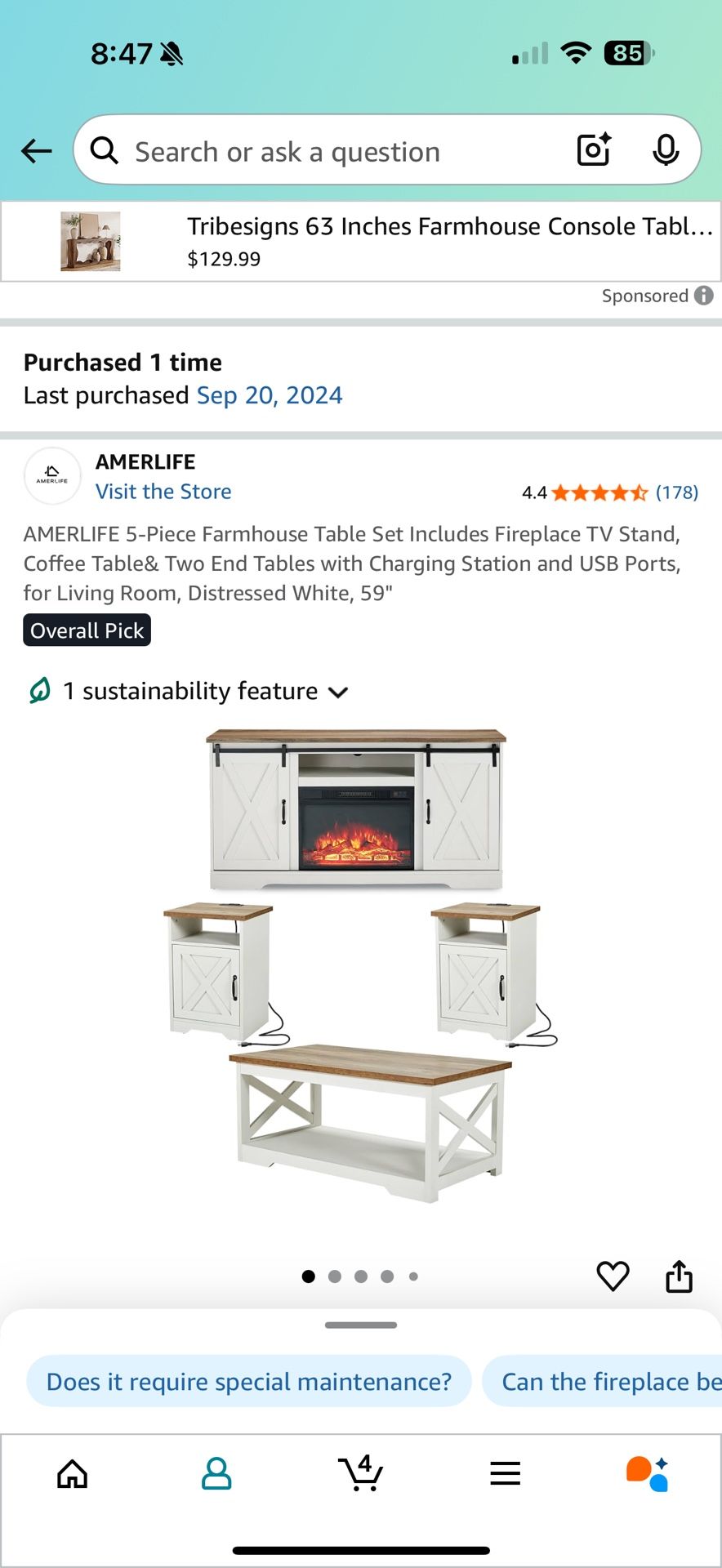 Coffee Table, TV Stand & End Tables