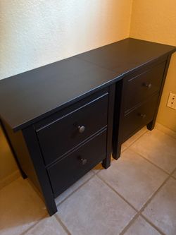 Pair of IKEA HEMNES Solid Wood 2-Drawer Nightstands
