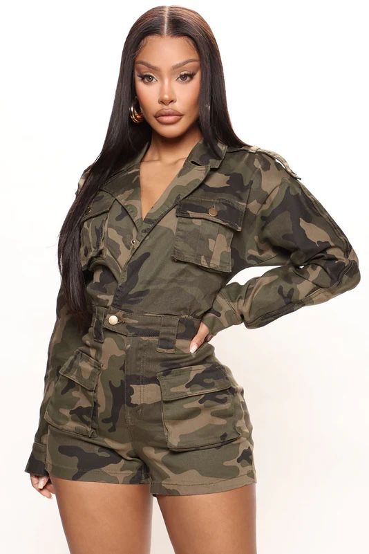 Camo Romper Shorts