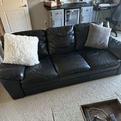 Black Leather Natuzzi Couch