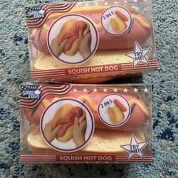 Sunny Days Squeeezy Squishy Hot Dog Lot Of 2 ( 4th Of July )