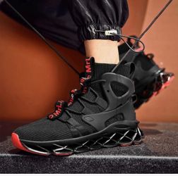 Hello MrLin Men's Running Shoes Non Slip Athletic Tennis Walking Blade Type Sneakers Hip Hop(Black)size 11.5to 12
