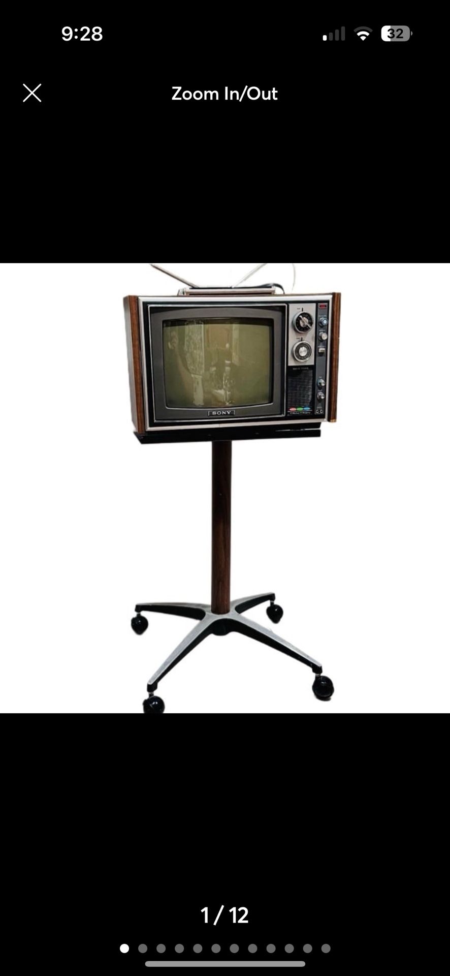 Rare 1969 Sony Trinitron KV-1210U 12” Color CRT TV Retro Gaming 1st US Trinitron