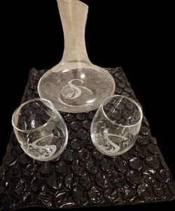 Soboba decanter and 2 glasses in gift box, OBO