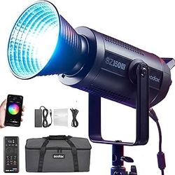 Godox SZ150R RGB LED Video Light, 150W Bicolor 2800K-6500K with Remote RC-R9 & 37FX Effects, CRI 97+ Bowens Mount LED Continuous Light, Silent Mode fo