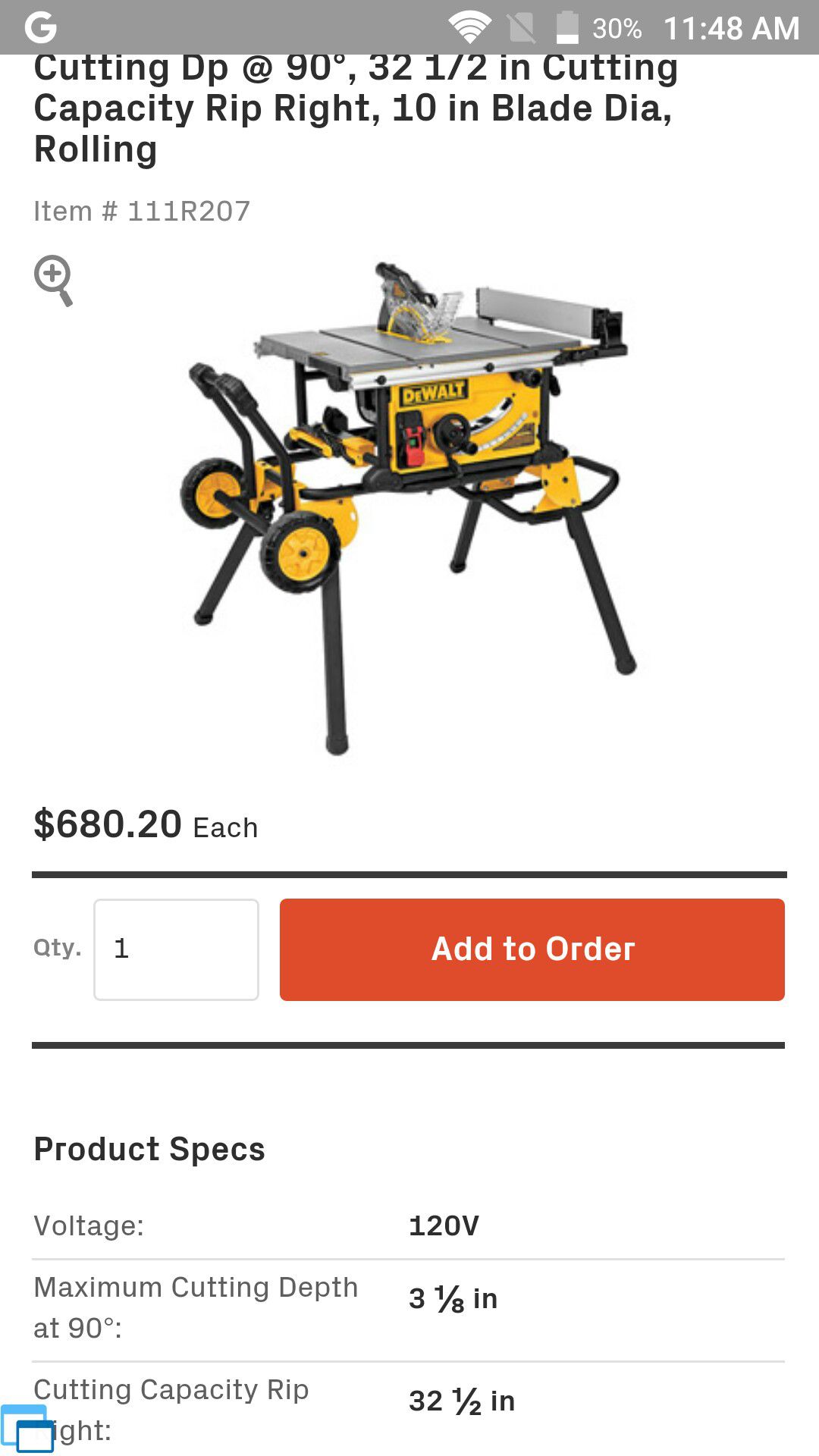 Portable industrial jobsite Table saw