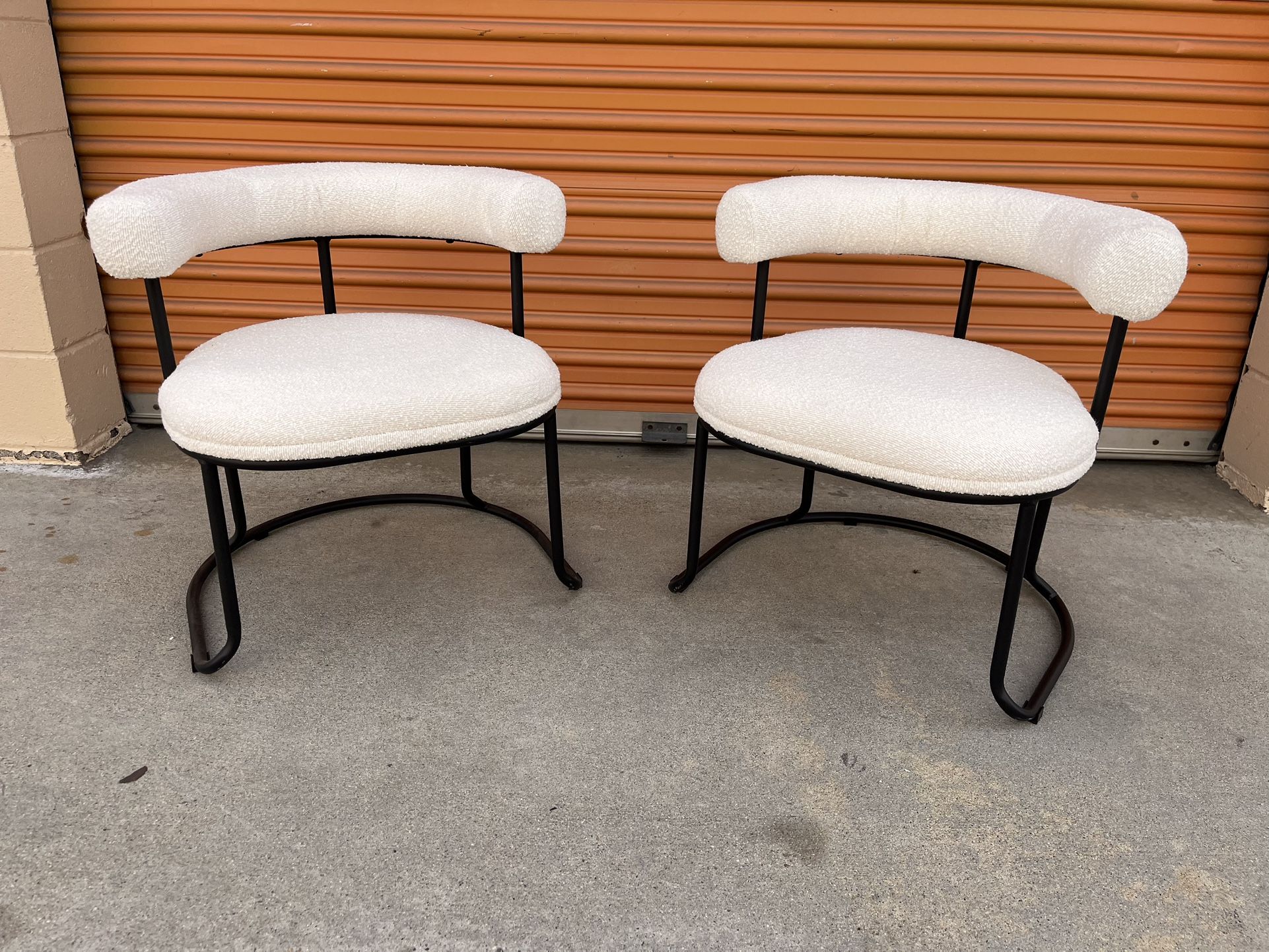 Boucle Dining Chairs Set 2