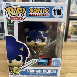 NEW IN HAND EXC LIMITED Sonic w/ Caliburn Funko Pop #1106 Hedgehog Games Gaming