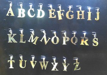 stainless steel initial charms 5 dollars each