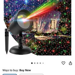 Laser Projector Lights Outdoor for Christmas, Motion Laser Lights Projector, Red & Green Stars Starry Show Dynamic Patterns for Xmas Seasonal Decorati