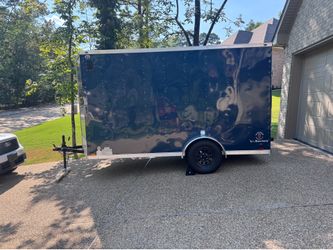 6x12 Blue Forest River Continental Cargo Covered Trailer