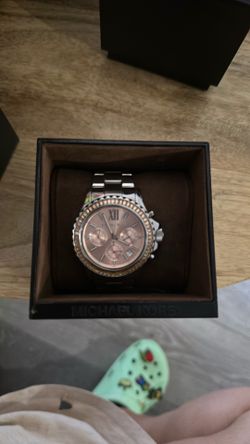 Silver with peach sparkles Michael Kors Watch