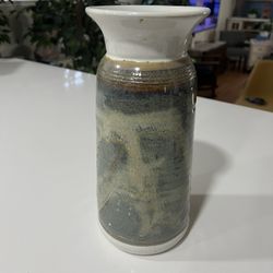 Vintage Signed Pottery 11 Inches Tall Top Opening Approximately 5 Inches Wide Body Is Approximately 5 Inches Round