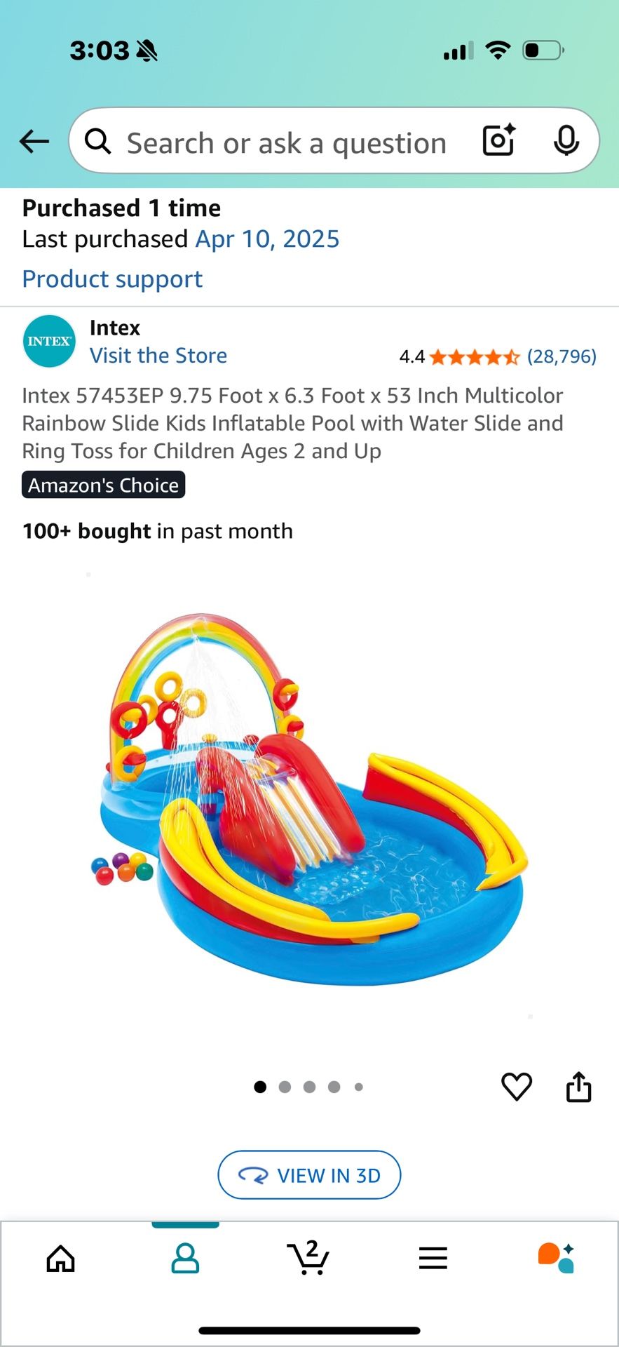 Inflatable Pool With Water Slide