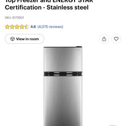 Insignia 4.3 Ft Stainless Steel refrigerator 