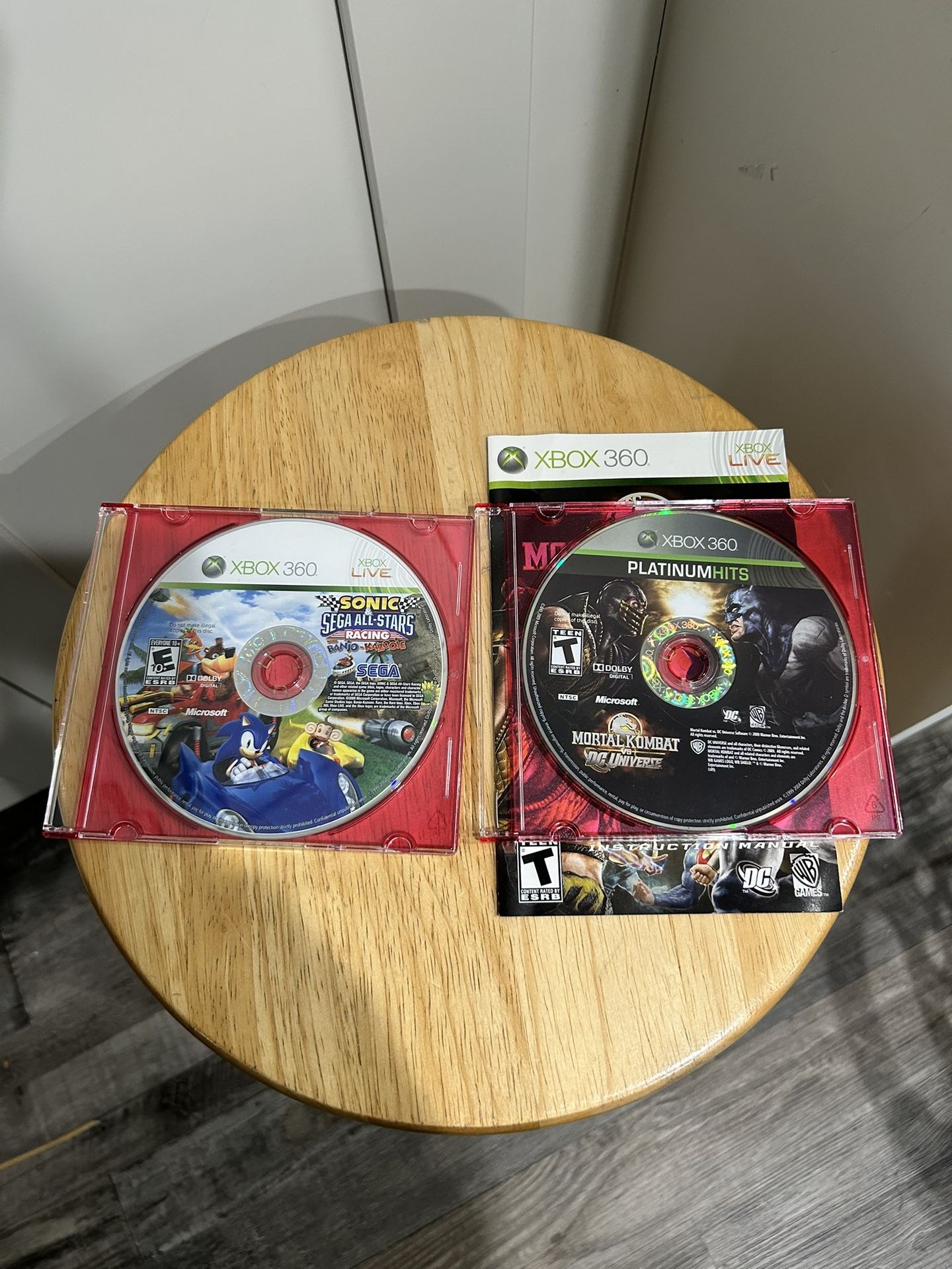 Xbox 360 Games (2) Sonic Racing & Mortal Kombat